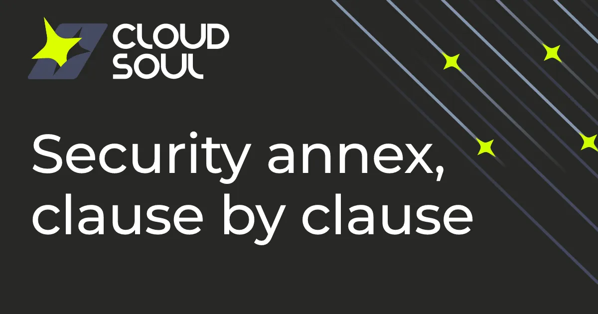 Security annex in supplier contracts, clause by clause